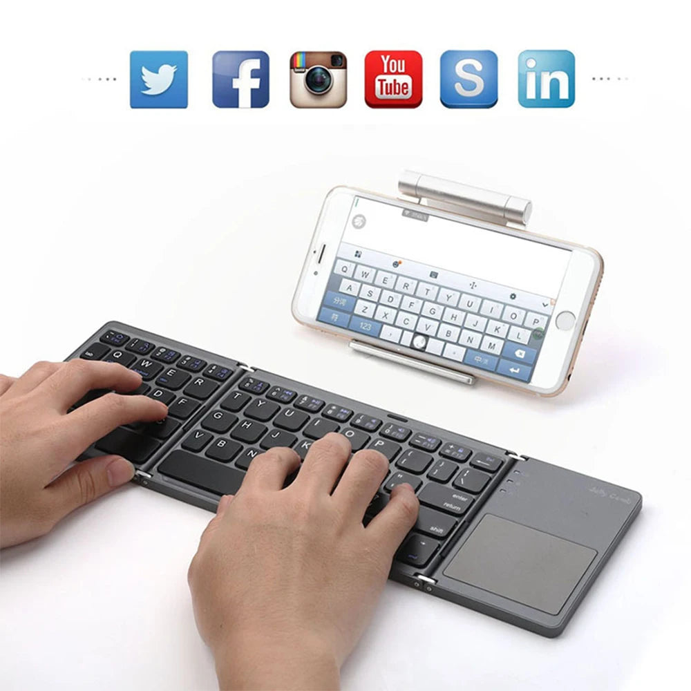 Mini Teclado sem Fio Dobrável